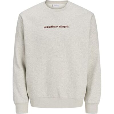 JACK & JONES Jjrody Sweat Crew Neck, White melange, XL JACK & JONES Jjrody Sweat Crew Neck, White melange, XL