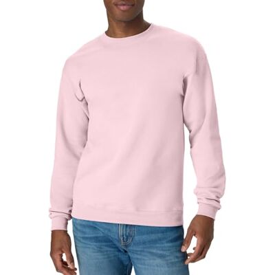 Hanes Men's Ecosmart Fleece Sweatshirt, Cotton-blend Pullover, Crewneck Sweatshirt for Men, 1 Or 2 Pack Available, Pale Pink 1 Pack, L Hanes Men's Ecosmart Fleece Sweatshirt, Cotton-blend Pullover, Crewneck Sweatshirt for Men, 1 Or 2 Pack Available, Pale Pink 1 Pack, L