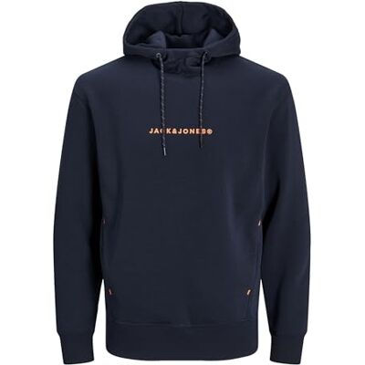 JACK & JONES Male Hoodie Printed Hoodie, Navy blazer, S JACK & JONES Male Hoodie Printed Hoodie, Navy blazer, S