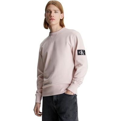 Calvin Klein Men’s Crew Neck Badge Cotton Sweatshirt, Pink (Sepia Rose), XXL Calvin Klein Men’s Crew Neck Badge Cotton Sweatshirt, Pink (Sepia Rose), XXL