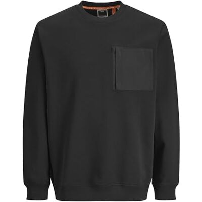 JACK & JONES Men's Jcooutdoor Sweat Crew Neck Sweatshirt, black, M JACK & JONES Men's Jcooutdoor Sweat Crew Neck Sweatshirt, black, M