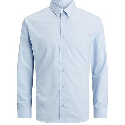 JACK & JONES Men’s Long Sleeve Shirt, Plain Cotton Button-Down Casual Shirt with Full Front Fastening and Classic Collar – Smart Casual Style, UK Sizes XS–XL JACK & JONES Men’s Long Sleeve Shirt, Plain Cotton Button-Down Casual Shirt with Full Front Fastening and Classic Collar – Smart Casual Style, UK Sizes XS–XL