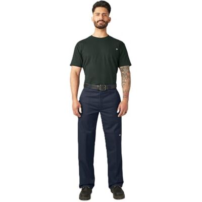 Dickies Men's Double Knee Work Straight Trousers, Blue (Dark Navy), Size W32/L32 Dickies Men's Double Knee Work Straight Trousers, Blue (Dark Navy), Size W32/L32