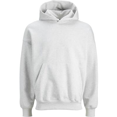 JACK & JONES JACK&JONES Men's JORVIBE Spongy Sweat Hood Sweatshirt, White Melange, JACK & JONES JACK&JONES Men's JORVIBE Spongy Sweat Hood Sweatshirt, White Melange,
