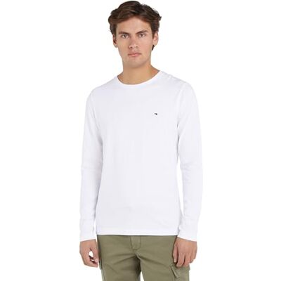Tommy Hilfiger Men’s Slim Fit Stretch Cotton Long Sleeve Top, White (White), XL Tommy Hilfiger Men’s Slim Fit Stretch Cotton Long Sleeve Top, White (White), XL