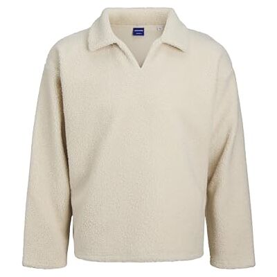 JACK & JONES Mens Teddy Sweater Oatmeal L JACK & JONES Mens Teddy Sweater Oatmeal L