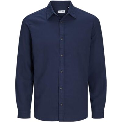 JACK & JONES Male Shirt Slim Fit Shirt, Navy Blazer/Detail: Solid, S JACK & JONES Male Shirt Slim Fit Shirt, Navy Blazer/Detail: Solid, S