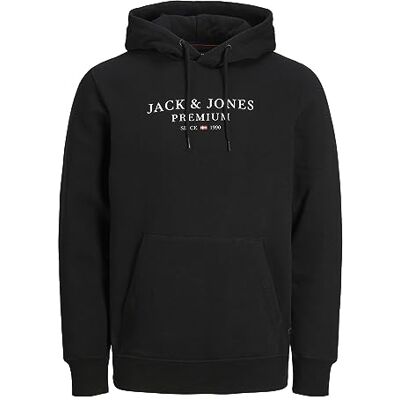 JACK & JONES Male Hoodie Kangaroo Pocket, black, XXL JACK & JONES Male Hoodie Kangaroo Pocket, black, XXL