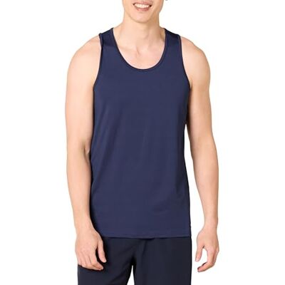 Amazon Essentials Men's Quick-Dry Tech Stretch Active Sleeveless Gym Vest Workout Shirt, Dark Blue, S Amazon Essentials Men's Quick-Dry Tech Stretch Active Sleeveless Gym Vest Workout Shirt, Dark Blue, S