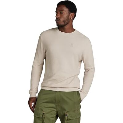 G-STAR Men's Moss Knitted Sweater, Beige/khaki (whitebait D24461-D631-1603), XL G-STAR Men's Moss Knitted Sweater, Beige/khaki (whitebait D24461-D631-1603), XL
