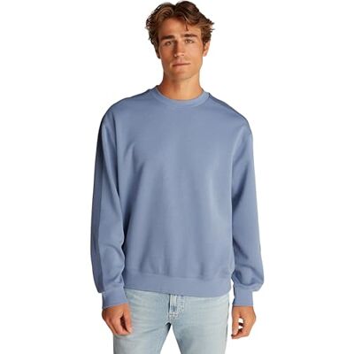 Calvin Klein Men’s Crew Neck Logo Tape Relaxed Fit Sweatshirt, Blue (Tempest), XXS Calvin Klein Men’s Crew Neck Logo Tape Relaxed Fit Sweatshirt, Blue (Tempest), XXS