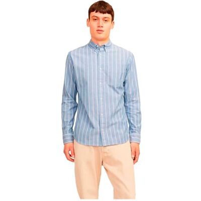 JACK & JONES Jprbrook Oxford Shirt L/S Noos, Chambray Blue/Stripes: Slim fit, M JACK & JONES Jprbrook Oxford Shirt L/S Noos, Chambray Blue/Stripes: Slim fit, M