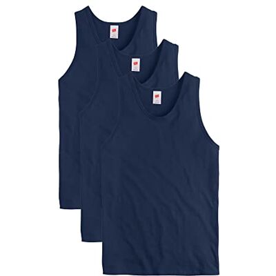 Hanes Men's Essentials Top Pack, Midweight Cotton Tanks, Sleeveless Shirts, 3-Pack, Athletic Navy, Large Hanes Men's Essentials Top Pack, Midweight Cotton Tanks, Sleeveless Shirts, 3-Pack, Athletic Navy, Large