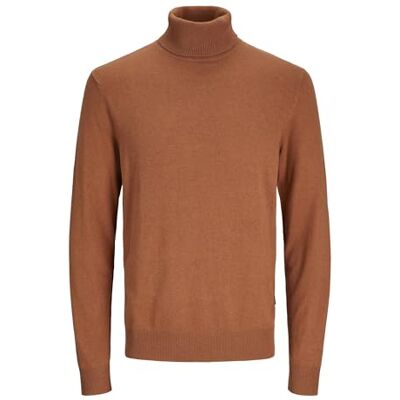 JACK & JONES JJ Eemil Men's Knitted Turtleneck Jumper, Mocha Bisque, XL JACK & JONES JJ Eemil Men's Knitted Turtleneck Jumper, Mocha Bisque, XL