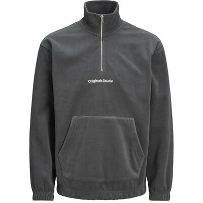 JACK & JONES Jorvesterbro Fleece Quarter Zip Noos, Asphalt, XS JACK & JONES Jorvesterbro Fleece Quarter Zip Noos, Asphalt, XS