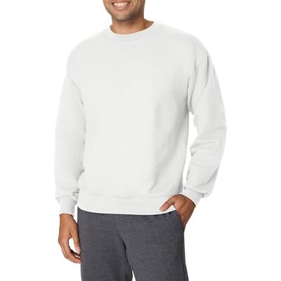 Hanes Men's, Heavyweight Fleece Sweatshirt, Crewneck Pullover, White, M Hanes Men's, Heavyweight Fleece Sweatshirt, Crewneck Pullover, White, M