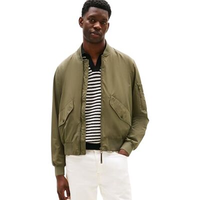 Tommy Hilfiger Men’s Packaway Bomber Jacket with Baseball Collar, Green (Battle Green), XL Tommy Hilfiger Men’s Packaway Bomber Jacket with Baseball Collar, Green (Battle Green), XL