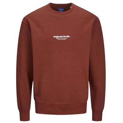 JACK & JONES Men's Jorvesterbro Sweat Crew Neck Noos Sweatshirt, Brandy Brown, XS JACK & JONES Men's Jorvesterbro Sweat Crew Neck Noos Sweatshirt, Brandy Brown, XS