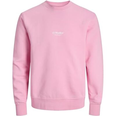 JACK & JONES JJESOHO Men's Sweatshirt Crew Neck Relaxed Fit, Prism Pink, L JACK & JONES JJESOHO Men's Sweatshirt Crew Neck Relaxed Fit, Prism Pink, L
