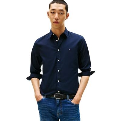 Tommy Hilfiger Men’s Flex Poplin Kent Collar Slim Fit Shirt Tommy Hilfiger Men’s Flex Poplin Kent Collar Slim Fit Shirt