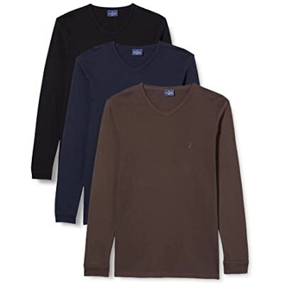 Navigare 114, Men's Long Sleeve Shirt, Multicolored (Gray / Black / Ships), Medium (Manufacturer Size: 4), (3 Pack) Navigare 114, Men's Long Sleeve Shirt, Multicolored (Gray / Black / Ships), Medium (Manufacturer Size: 4), (3 Pack)