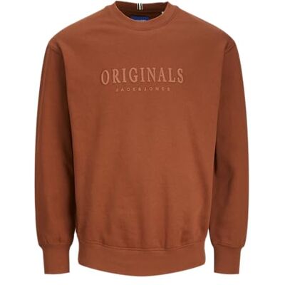JACK & JONES Male Sweatshirt Printed Sweatshirt, Brandy Brown, S JACK & JONES Male Sweatshirt Printed Sweatshirt, Brandy Brown, S