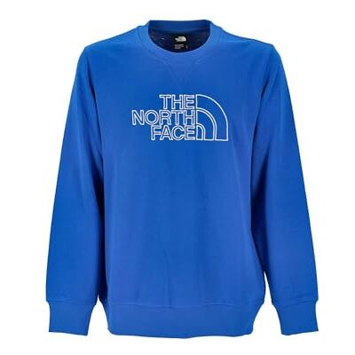 The North Face Men's Drew Peak Light Crew Sweatshirt, Hero Blue/Tnf White, L The North Face Men's Drew Peak Light Crew Sweatshirt, Hero Blue/Tnf White, L