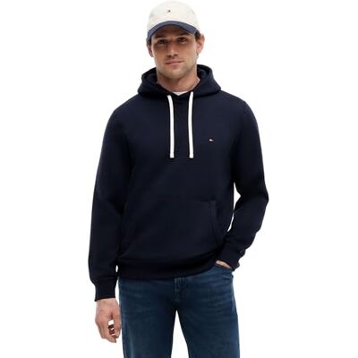 Tommy Hilfiger Men’s Essential Regular Fit Fleece Hoodie, Blue (Desert Sky), 3XL Tommy Hilfiger Men’s Essential Regular Fit Fleece Hoodie, Blue (Desert Sky), 3XL