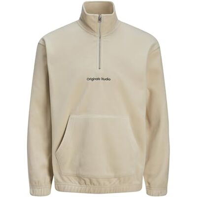 JACK & JONES Male Fleece Sweatshirt Printed Fleece Sweatshirt, Oatmeal, XXL JACK & JONES Male Fleece Sweatshirt Printed Fleece Sweatshirt, Oatmeal, XXL