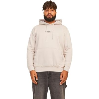 JACK & JONES Mens Jorvester Hoodie Moonbeam S JACK & JONES Mens Jorvester Hoodie Moonbeam S