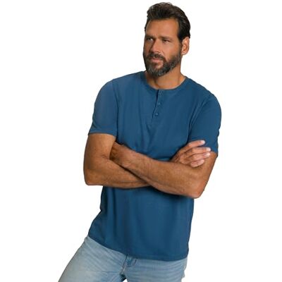 JP 1880 Men's Large Sizes Plus Sizes Menswear L-8XL JP1880 Henley, Basic, Button Placket, Half Sleeve, up to 7 XL 726695, Blue Denim, XXL JP 1880 Men's Large Sizes Plus Sizes Menswear L-8XL JP1880 Henley, Basic, Button Placket, Half Sleeve, up to 7 XL 726695, Blue Denim, XXL