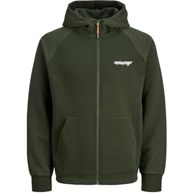 JACK & JONES Men's Jjthatcher Sweat Zip Hood, Green (Duffel Bag), M JACK & JONES Men's Jjthatcher Sweat Zip Hood, Green (Duffel Bag), M