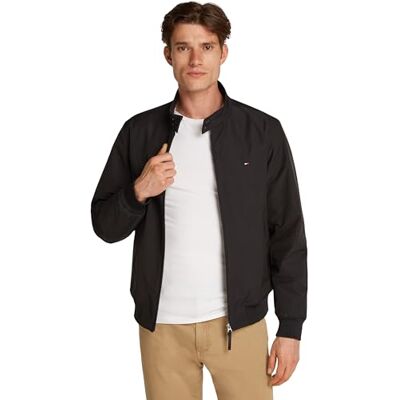 Tommy Hilfiger Men’s Water Repellent Harrington Jacket, Black (Black), XXL Tommy Hilfiger Men’s Water Repellent Harrington Jacket, Black (Black), XXL