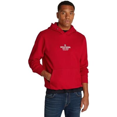 Tommy Hilfiger Men's Hoodie, Multicolor (Medium Red), S Tommy Hilfiger Men's Hoodie, Multicolor (Medium Red), S
