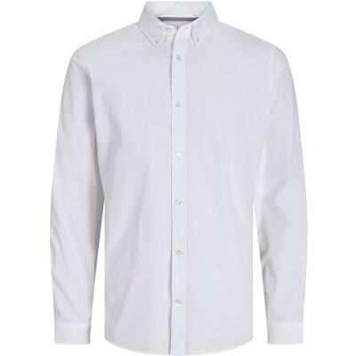 JACK & JONES Jprccpoplin Logo Comfort Shirt L/S SN, Bright White/fit: Comfort fit, M JACK & JONES Jprccpoplin Logo Comfort Shirt L/S SN, Bright White/fit: Comfort fit, M