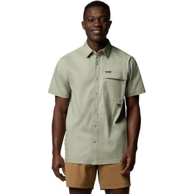 Columbia Men's Landroamer Twill Short Sleeve Shirt, Short Sleeve Shirt, Safari, XXL Columbia Men's Landroamer Twill Short Sleeve Shirt, Short Sleeve Shirt, Safari, XXL