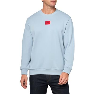 Hugo Boss Men's Regular Fit Square Logo Jersey Sweatshirt, Blue Dust, XL Hugo Boss Men's Regular Fit Square Logo Jersey Sweatshirt, Blue Dust, XL