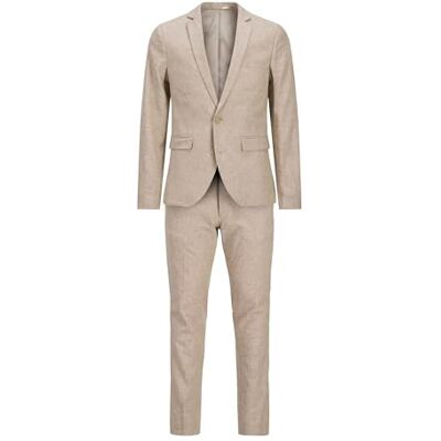 JACK & JONES JPRRIVIERA Linen Suit Slim Fit SN PLS, Travertine/fit: Slim fit, 72 Große Größen JACK & JONES JPRRIVIERA Linen Suit Slim Fit SN PLS, Travertine/fit: Slim fit, 72 Große Größen