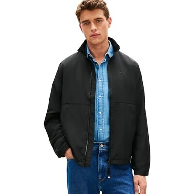 Tommy Hilfiger Men’s Windbreaker Jacket Branded Blouson Water Repellent, Black (Black), M Tommy Hilfiger Men’s Windbreaker Jacket Branded Blouson Water Repellent, Black (Black), M