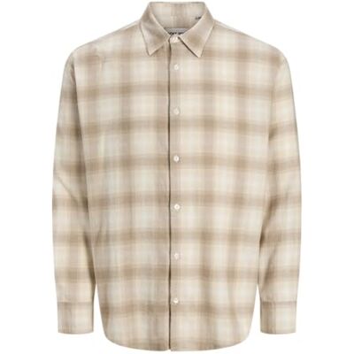 JACK & JONES Jcocover Checked Flannel Shirt LS, Moonbeam, L JACK & JONES Jcocover Checked Flannel Shirt LS, Moonbeam, L