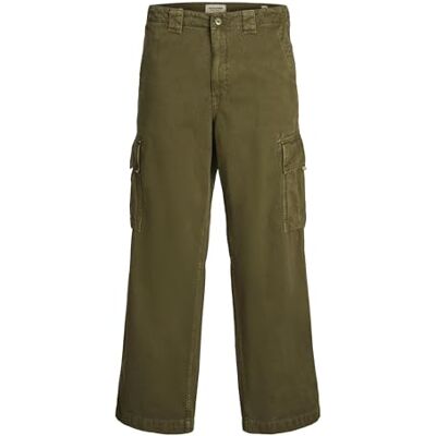 JACK & JONES Male Cargo Trousers Wide Leg Fit Cargo Trousers, Olive Night, 32 W/36 L JACK & JONES Male Cargo Trousers Wide Leg Fit Cargo Trousers, Olive Night, 32 W/36 L