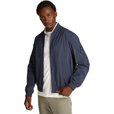 Tommy Hilfiger Men’s Branded Bomber Jacket with Baseball Collar, Blue (Desert Sky), L Tommy Hilfiger Men’s Branded Bomber Jacket with Baseball Collar, Blue (Desert Sky), L