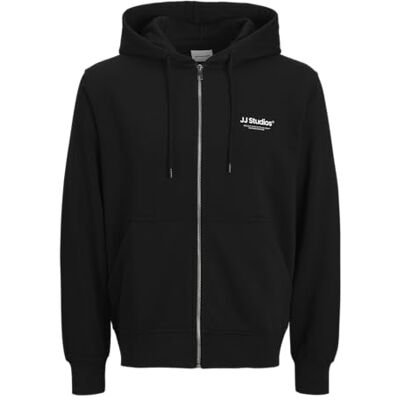 JACK & JONES Men's Jjesoho Sweat Zip Hood Noos Pls, black, 5XL JACK & JONES Men's Jjesoho Sweat Zip Hood Noos Pls, black, 5XL