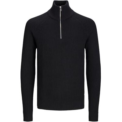 JACK & JONES Men's Knitted Sweater, Black, 4XL Plus JACK & JONES Men's Knitted Sweater, Black, 4XL Plus