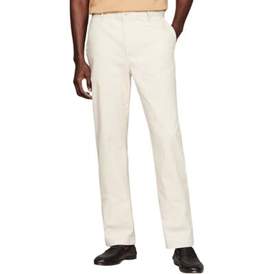 Tommy Hilfiger Men Mercer Essential Twill Chino Woven Pants, Beige, 28W / 28L Tommy Hilfiger Men Mercer Essential Twill Chino Woven Pants, Beige, 28W / 28L