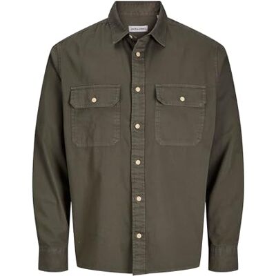 JACK & JONES Jjetravis Shirt Ls Noos, Dusty Olive, XS JACK & JONES Jjetravis Shirt Ls Noos, Dusty Olive, XS
