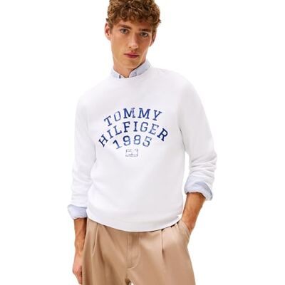 Tommy Hilfiger Men HILFIGER ARCH SWEATSHIRT MW0MW41426 Pullover Sweatshirt, WHITE, XL Tommy Hilfiger Men HILFIGER ARCH SWEATSHIRT MW0MW41426 Pullover Sweatshirt, WHITE, XL
