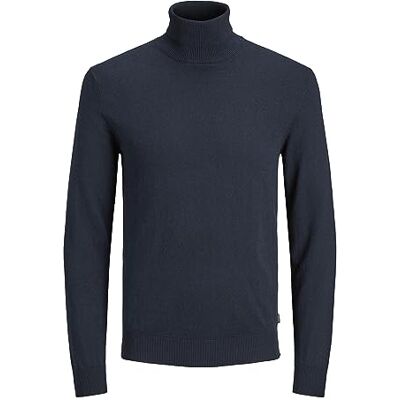 JACK & JONES JACK&JONES Men's JJEEMIL Knit ROLL Neck NOOS JJEEMIL Knit ROLL Neck NOOS, Navy Blazer, XS JACK & JONES JACK&JONES Men's JJEEMIL Knit ROLL Neck NOOS JJEEMIL Knit ROLL Neck NOOS, Navy Blazer, XS