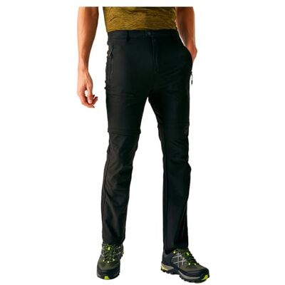 Regatta Mens Highton II Zip Off Trousers Water Repellent Hiking Walking Convertible 2-1 Pants Black Regatta Mens Highton II Zip Off Trousers Water Repellent Hiking Walking Convertible 2-1 Pants Black