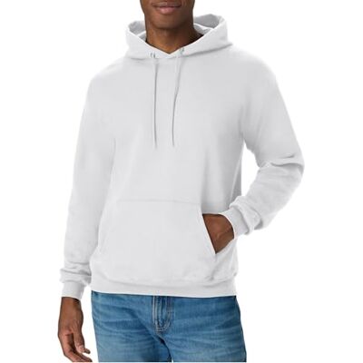 Hanes Men's EcoSmart Hoodie, Midweight Fleece, Pullover Hooded Sweatshirt, White, XXL Hanes Men's EcoSmart Hoodie, Midweight Fleece, Pullover Hooded Sweatshirt, White, XXL